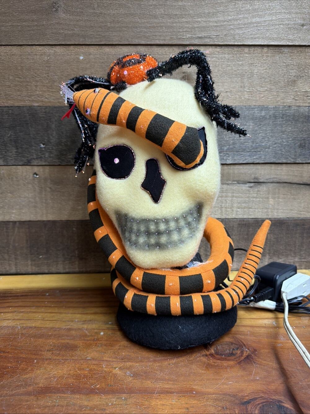 Dept 56 Fiber Optic Skull Snake Frankenstein’s Lab Halloween Rare